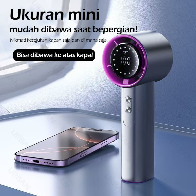 CUCI GUDANG URBAN KIPAS ANGIN MINI PORTABLE 13000RPM - 4000MAH BATERAI BESAR, 100 LEVEL ANGIN