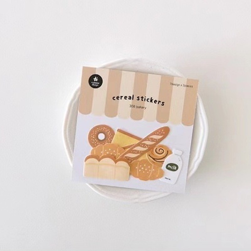 

Suatelier 308 Bakery Sticker Cute Break Milk Foods Aesthetic Korean Stickers Scrapbooking Stationery Journaling Craft Supplies