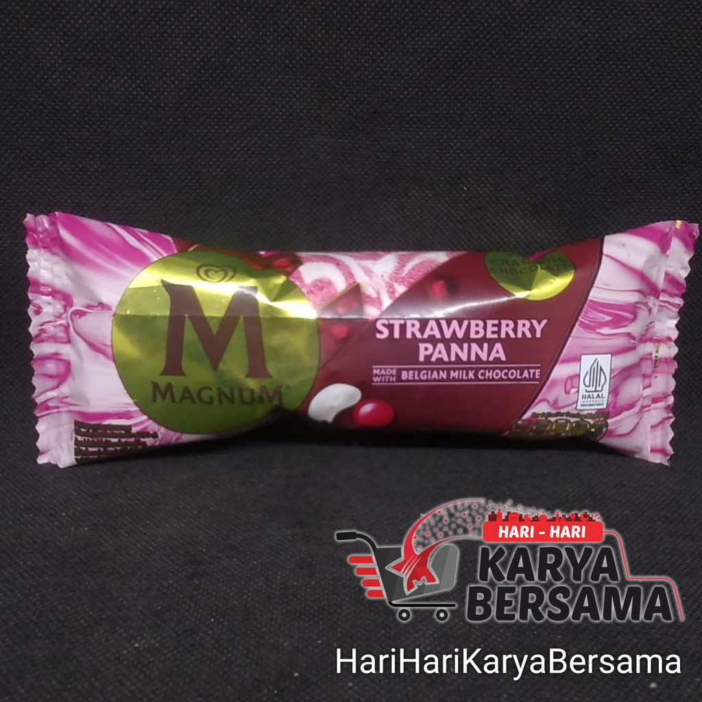 

ICE CREAM WALL'S MAGNUM STRAWBERRY PANNA BELGIAN MILK CHOCOLATE 80ML