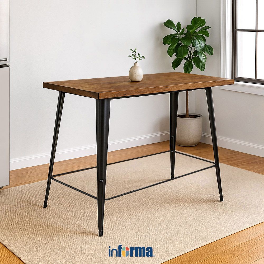 Informa London Elm Meja Bar Edge - Hitam Bar Table Kafe Restoran Serbaguna Furniture Indoor Ruang Ma