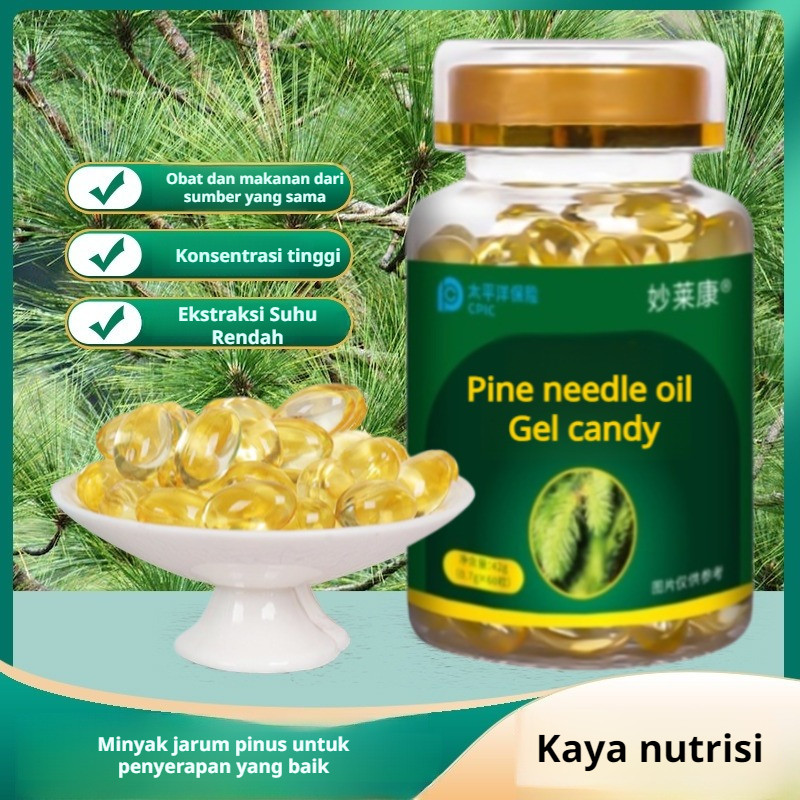 

Kapsul lunak permen gel minyak jarum pinus Inggris