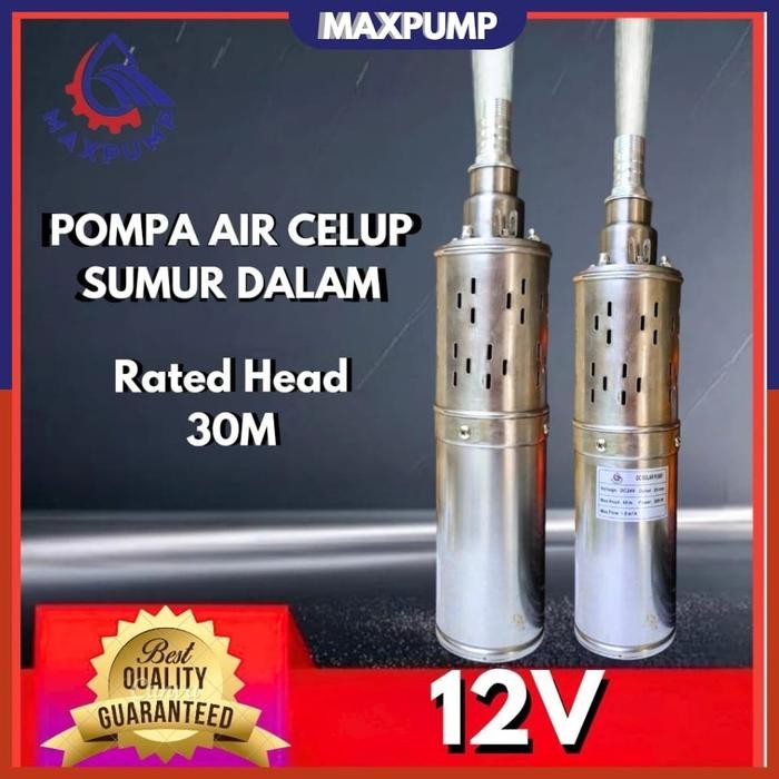 MAXPUMP Pompa Celup Screw DC 12V Pompa sumur dalam Sumur Bor DC 24V Submersible Water Pump Pompa Sed