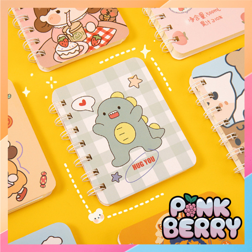

PINK BERRRY B5865 Buku Mini Buku Catatan Kecil Notebook Ring Motif Notebook Ring Motif Buku Catatan Ring Alat Tulis Portable