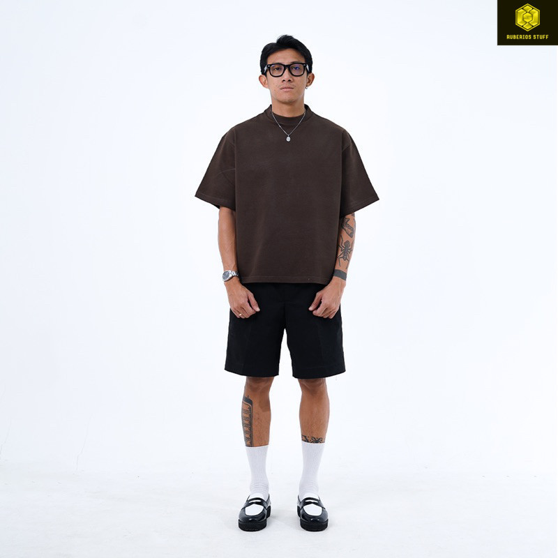 All Around Faded Oversize Cropped Tshirt Soil 235GSM