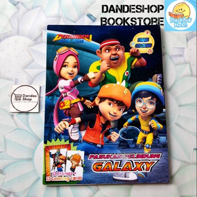 Boboiboy Galaxy Buku Frame Coloring - Mewarnai Hiasan Kertas Boboi Boy