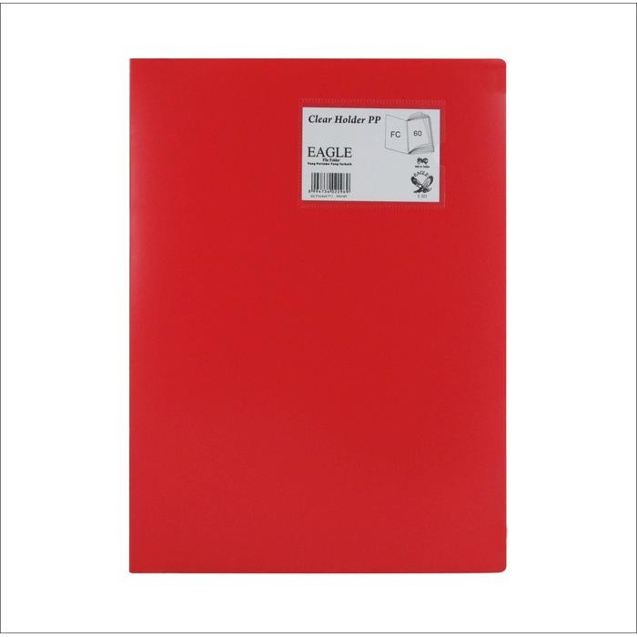 

【YANA-M】DISKON!!! Dokumen Keeper / Clear Holder /Display Book EAGLE A4 / F4 60 Pocket - Merah, A4