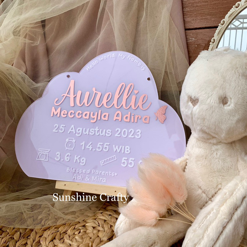 

Hospital Board Awan | Papan Nama Bayi Newborn | Biodata Anak Akrilik