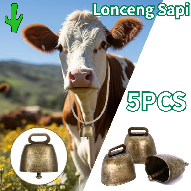 5Buah Lonceng Kambing Lonceng Sapi Besar Keras Lonceng Sapi Bandul Besi Lonceng Kalung Sapi