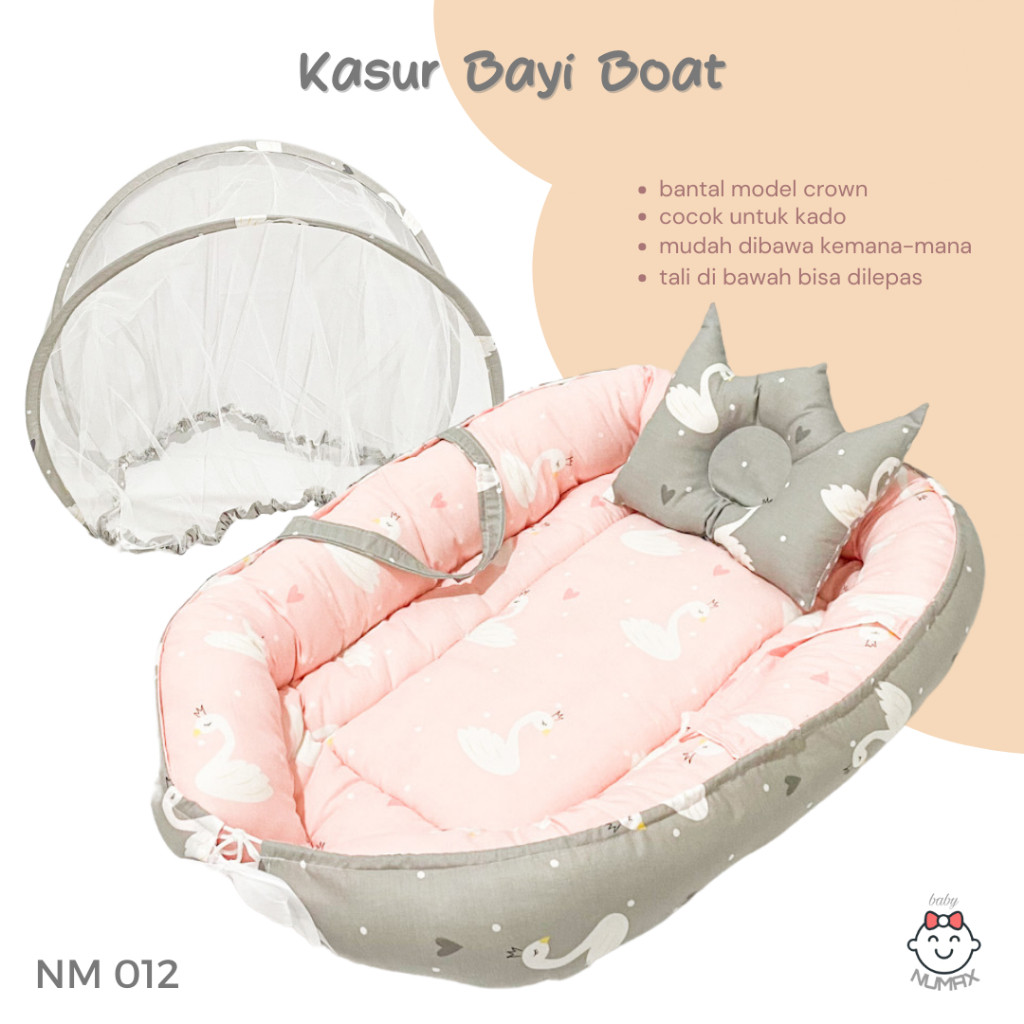 KASUR BAYI MODEL BOAT / KASUR BAYI LIPAT KELAMBU MODEL PERAHU / TEMPAT TIDUR BAYI SET MOTIF BEBEK Co