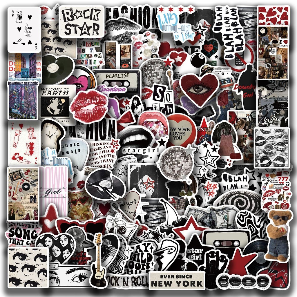 

50/100pcs Downtown Y2K Girls Aesthetics Cartoon Graffiti Stickers Phone Guitar Laptop Suitcase Waterproof Sticker Kids Toy