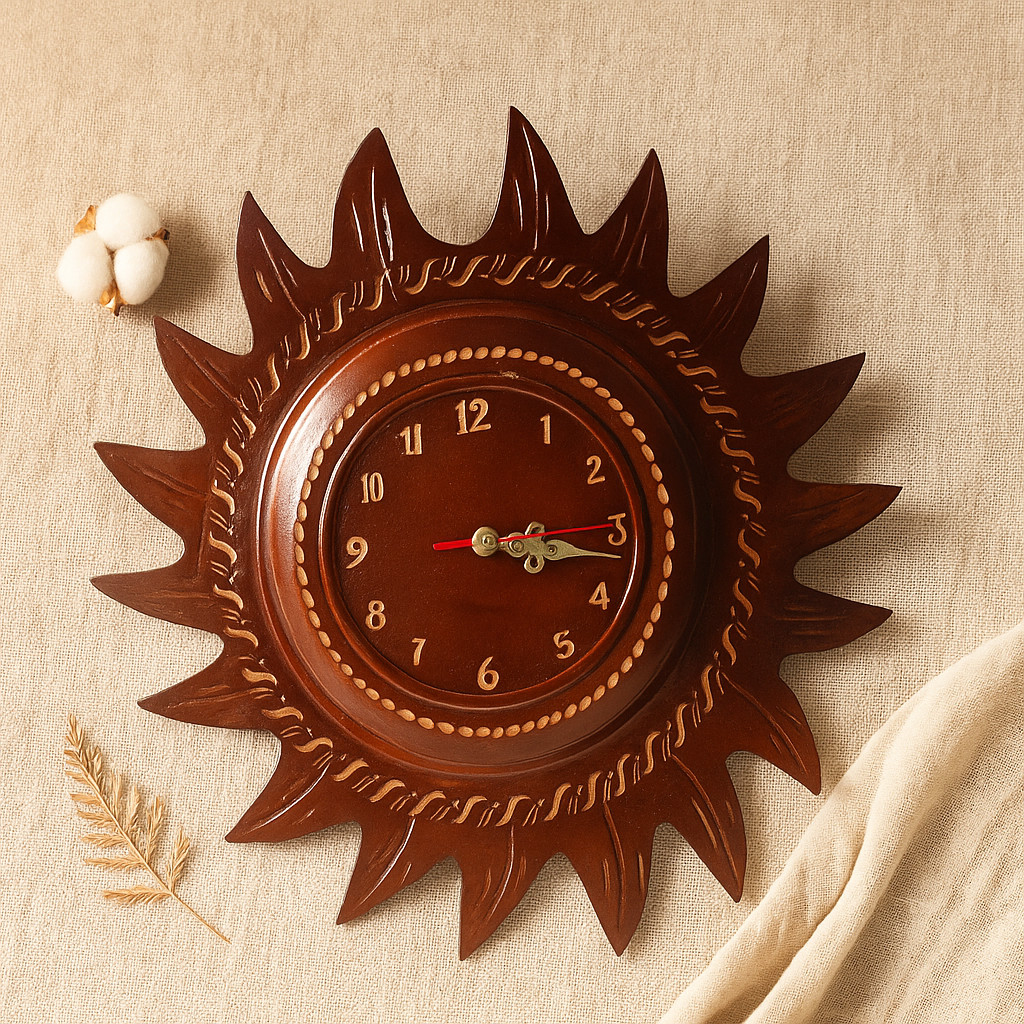 Fatmajati Jam Dinding Kayu Jati Matahari 36 CM