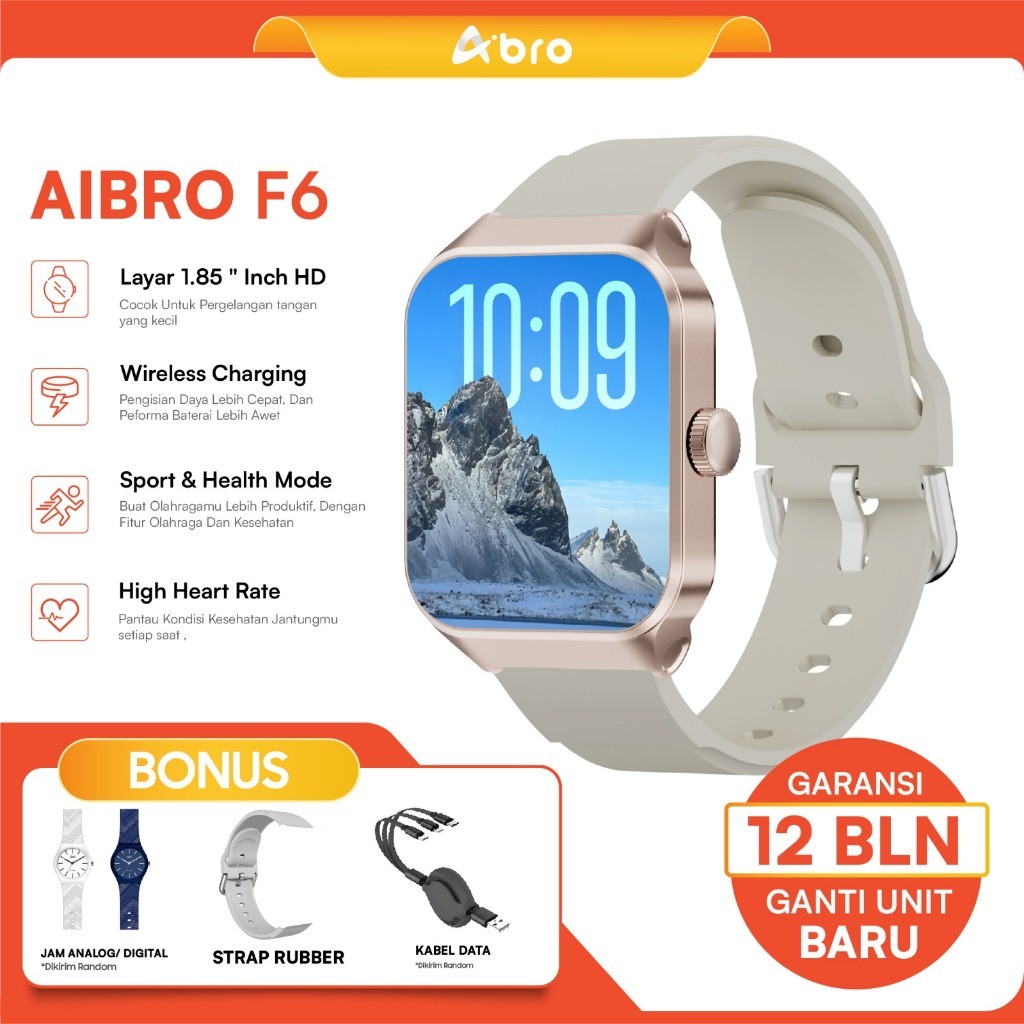 [ PROMO SPECIAL ] AIBRO Bluetooth Smartwatch F6 | Sound Music | Bluetooth Call | Health Monitoring