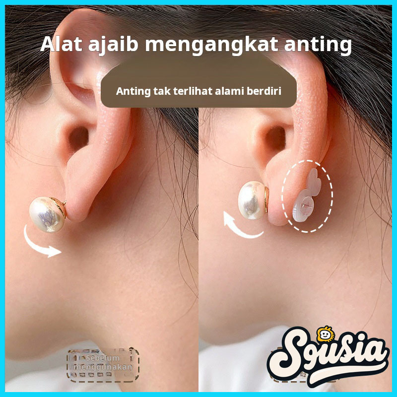 Penyumbat telinga silikon berbentuk hati anti-jatuh, penyangga anti-jatuh, penyumbat telinga transpa