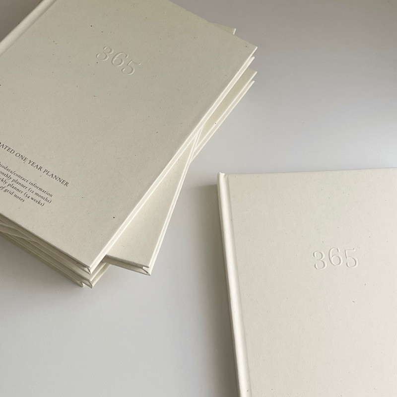 

365 Undated Planner - Hard Cover with Fabric Book Cover by Keartas Studio