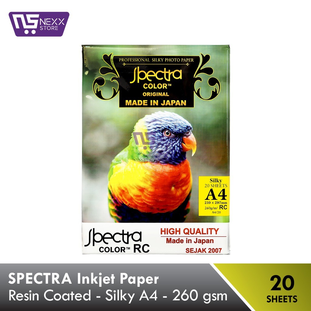 Spectra RC Inkjet Paper Silky A4 260 Gsm Tahan Air