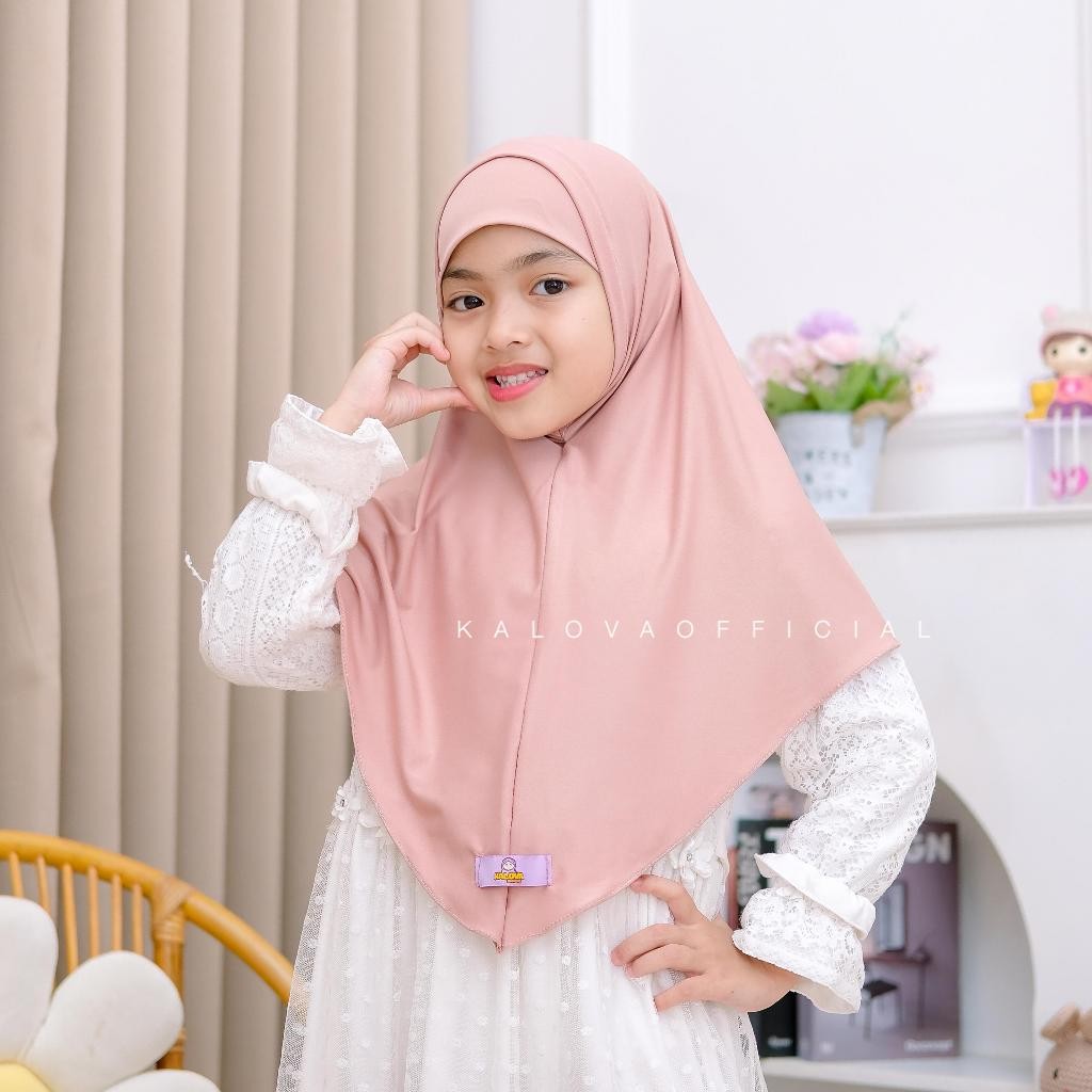 Kerudung Bergo Anak Perempuan Jilbab Instan Anak Sd Bergo Malay Jersey Zeeva