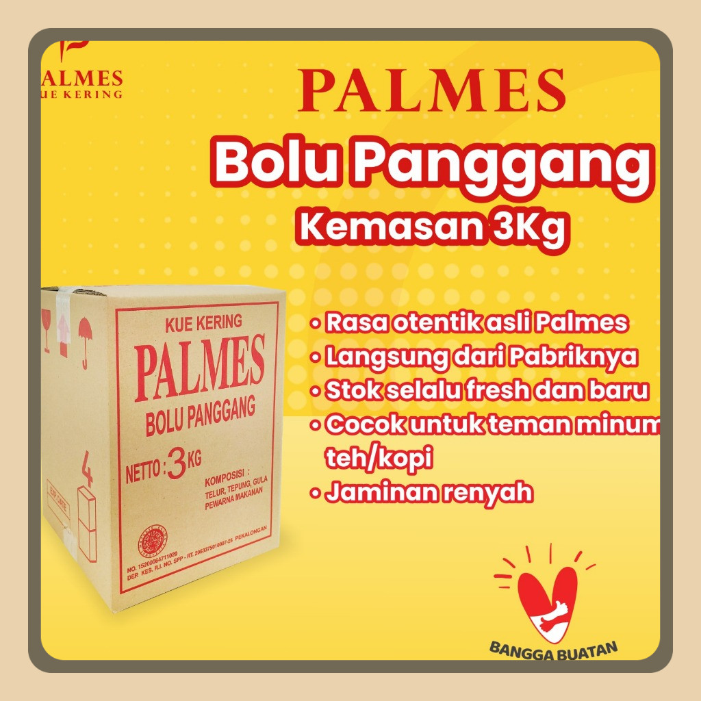 

Bolu Kering - Bolu Panggang PALMES 3 kg - BEST SELLER bolu Panggang 3kg - Bolu Panggang - Bolu Panggang Jadul - Bolu Kering Tradisional - Palmes Bolu Panggang - Palmes Kue Kering