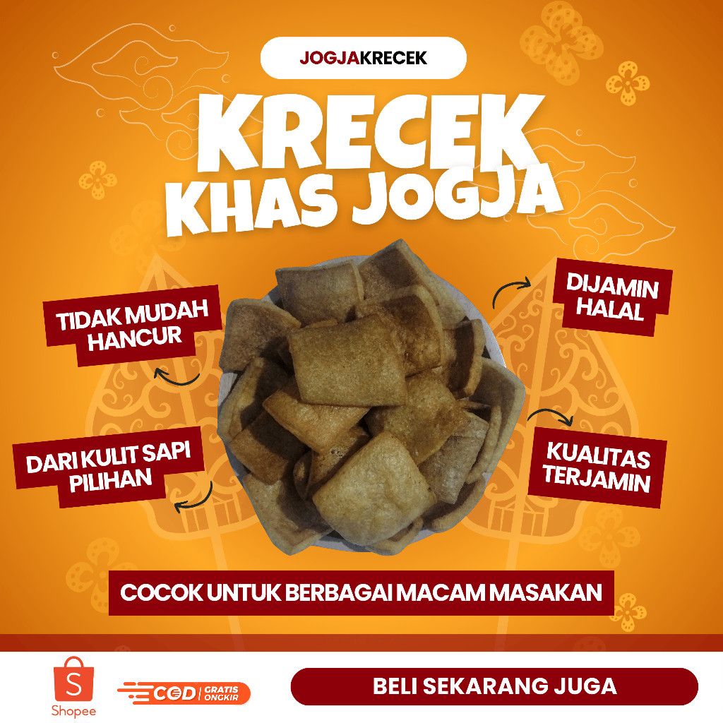 

Krecek Gudeg/Krecek Sayur/Krecek Gepengan/Krecek Gudeg Asli Jogja/Krecek Kulit Sapi Asli (1KG)