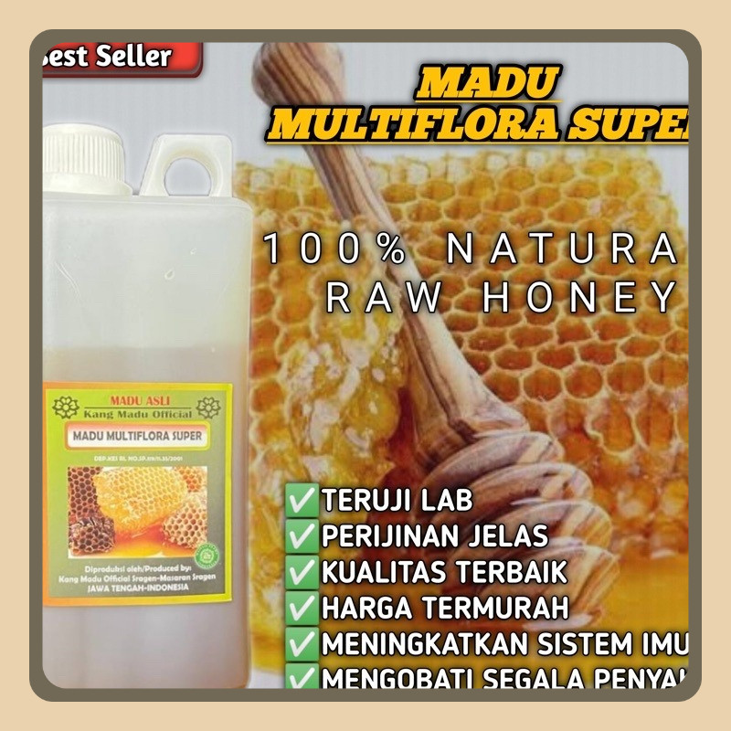 

MADU ASLI MURNI MULTIFLORA SUPER PREMIUM 100% Alami Pure Natural Raw Honey Minuman Herbal Premium Kesehatan PROMO CUCI GUDANG BELI ECER HARGA GROSIR