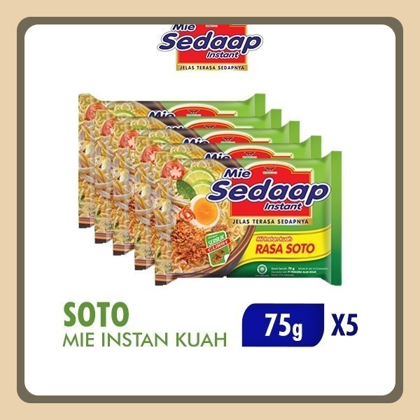 

Sedaap Mie Instan Soto Kenyal 75gr x5