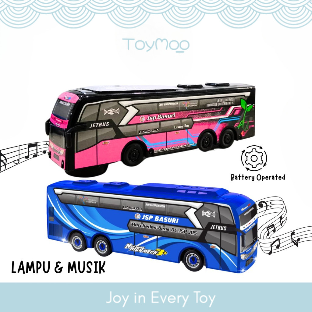 [ TOYMOO ]BUS BASURI TELOLET BUMP N GO MINI BUS BASURI / Mainan Bus Basuri Mini Ada Musik