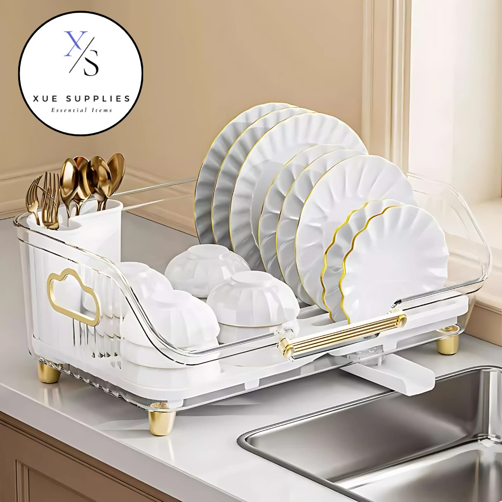 ‼️ RESTOCK ‼️ Rak Pengering Piring / Tempat Cuci Piring / Rak Piring Meja Dapur Premium