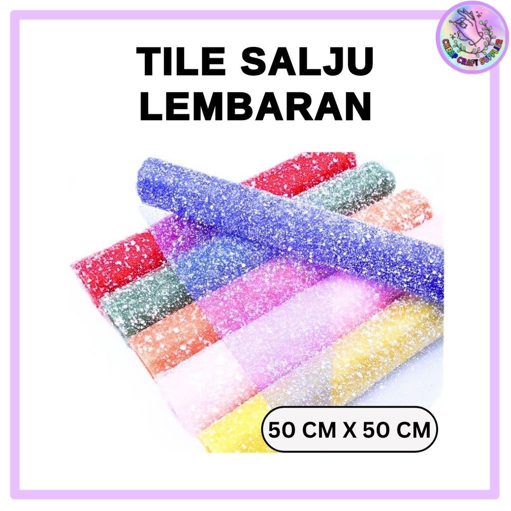 

(1 LEMBAR) Kain TILE SALJU / Snow Mesh Tile per roll BUKET BUNGA FLOWER WRAPPING / Snow Flake Poly Mesh