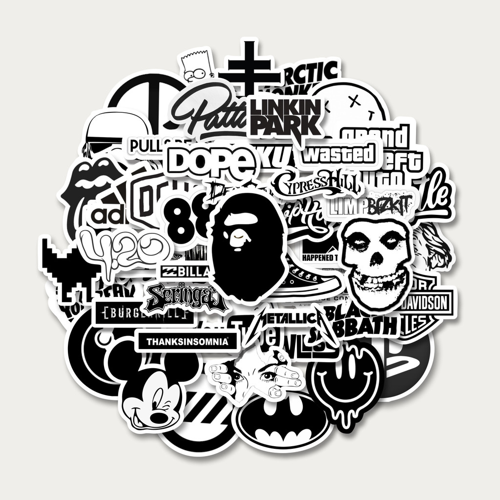 

Sticker Pack Stiker Random Aesthetic Black & White Versi 1 | Sticker TUMBLR | Stiker LAPTOP KOPER HELM