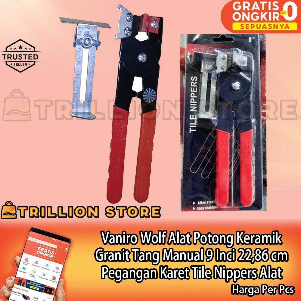 Vaniro Wolf Tile Nippers Tang Potong Keramik Granit Manual 9 Inci Cutter Tegel Alat Potong Keramik G
