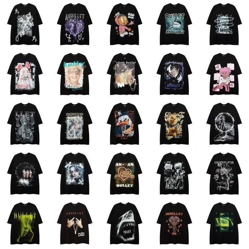 [Bonus] T-shirt pria dan wanita dengan lengan pendek gaya kaus acak dikirim & *-&-&-& --cetak antik 