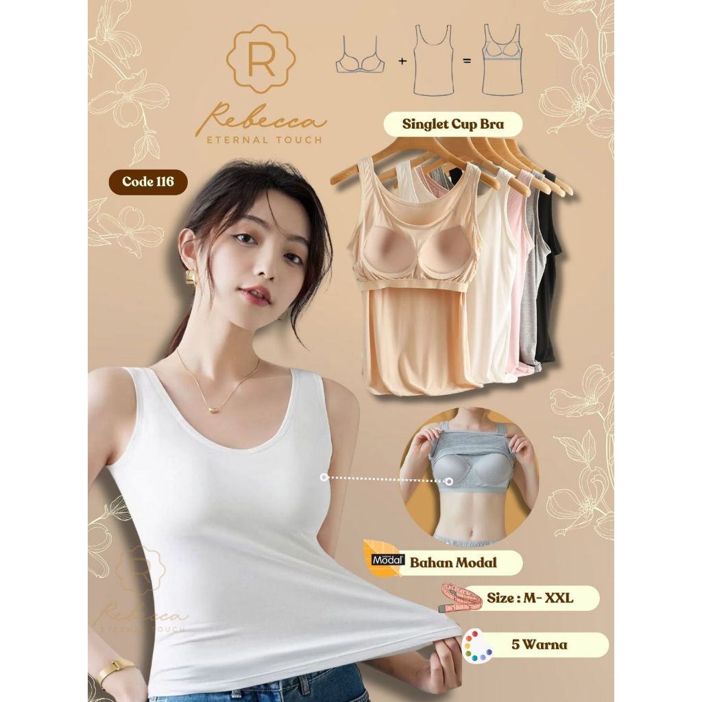 MIRAVLOSHOP  Singlet Bra Rebecca Luxury Premium 116