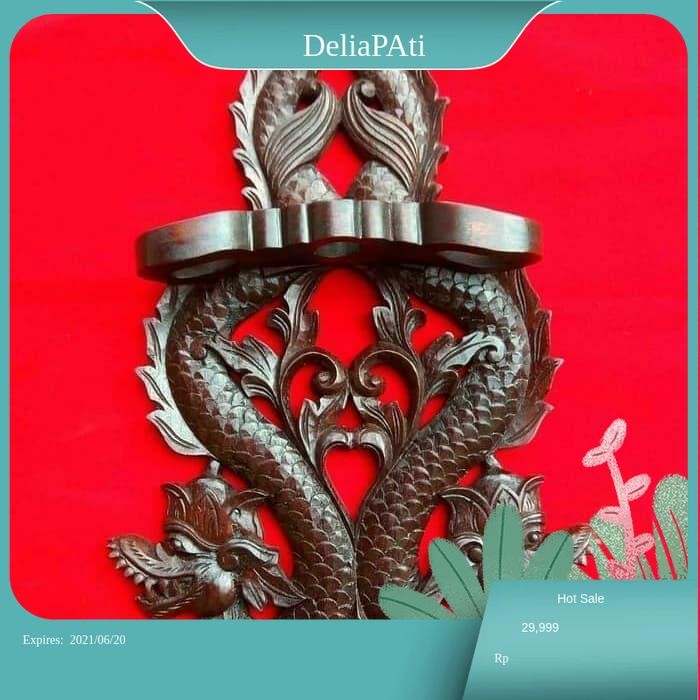 blawong jagrak tempat stand keris tempel dinding isi 3 KYS16