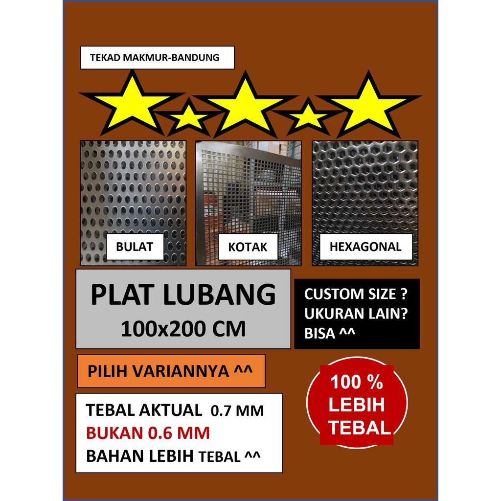 Plat 100x200 - Plat Besi Ram Speaker -  Ram Grill Plat Lubang
