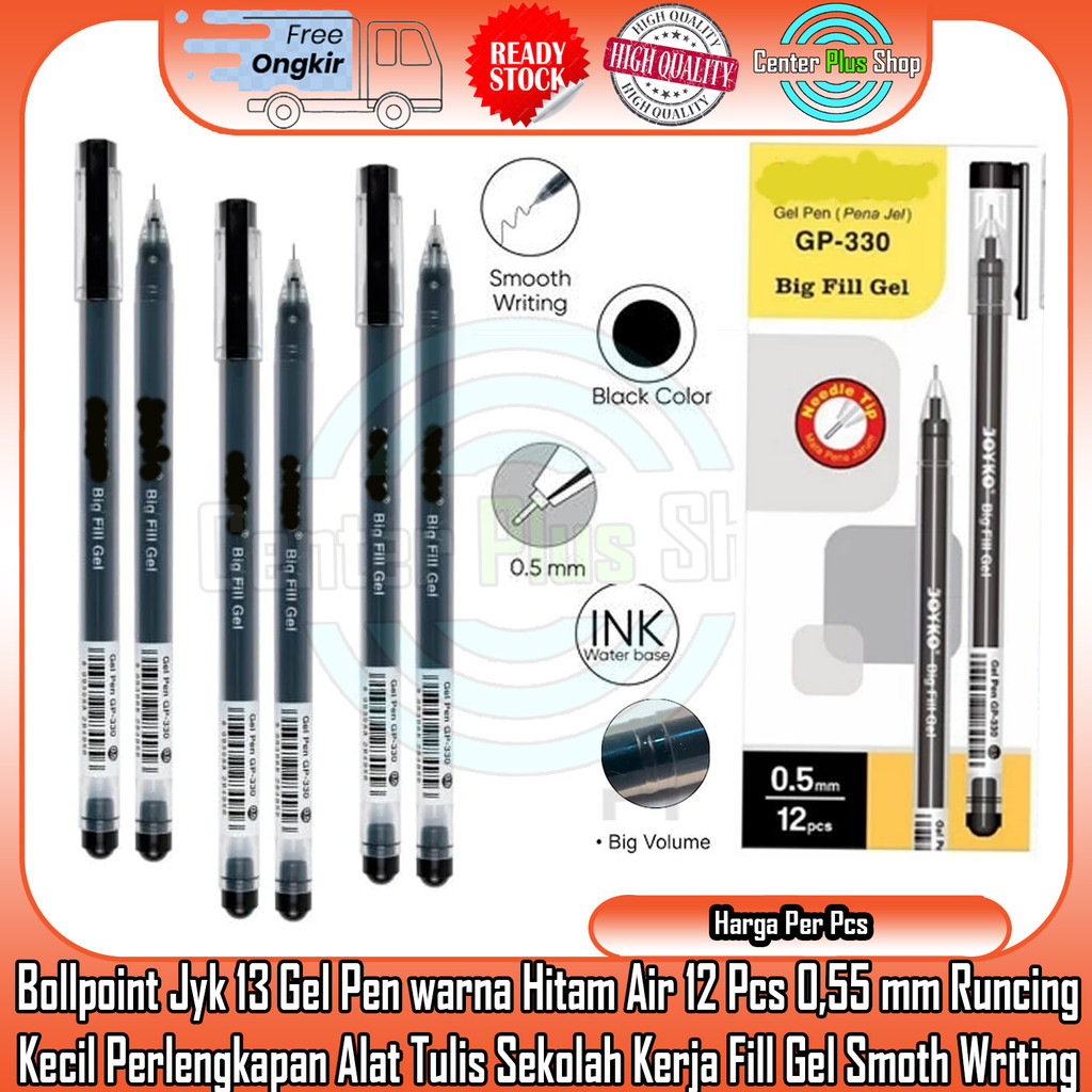 

Jk Pulpen Lancip Bollpoint Balpoin Gel Pen GP 330 Hitam 1 PCS 12 PCS Kotak Box Pak Ballpen Ball Pen Pena Jko Balpen Luncip Runcing Black Hitam Jel Tinta Mata Alat Tulis Menulis Perlengkapan Nra Sekolah Kerja Smp Sma Basah