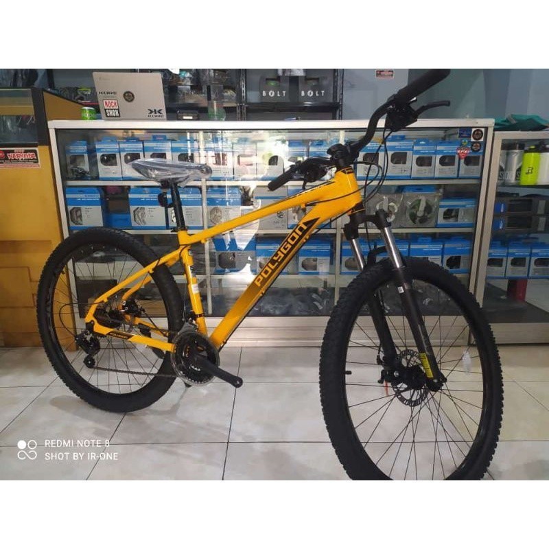 Sepeda mtb 27,5 Polygon Cascade2 new 2023 size M yellow3×7speedRoda 27,5mm