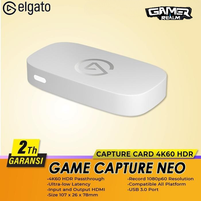 Elgato GAME CAPTURE NEO 4K60 HDR Capture Card Game Capture for Streaming