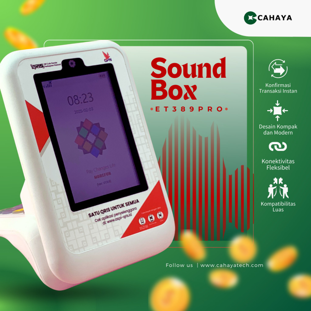 QRIS - Soundbox - Cahaya - ET389 PRO Hemat