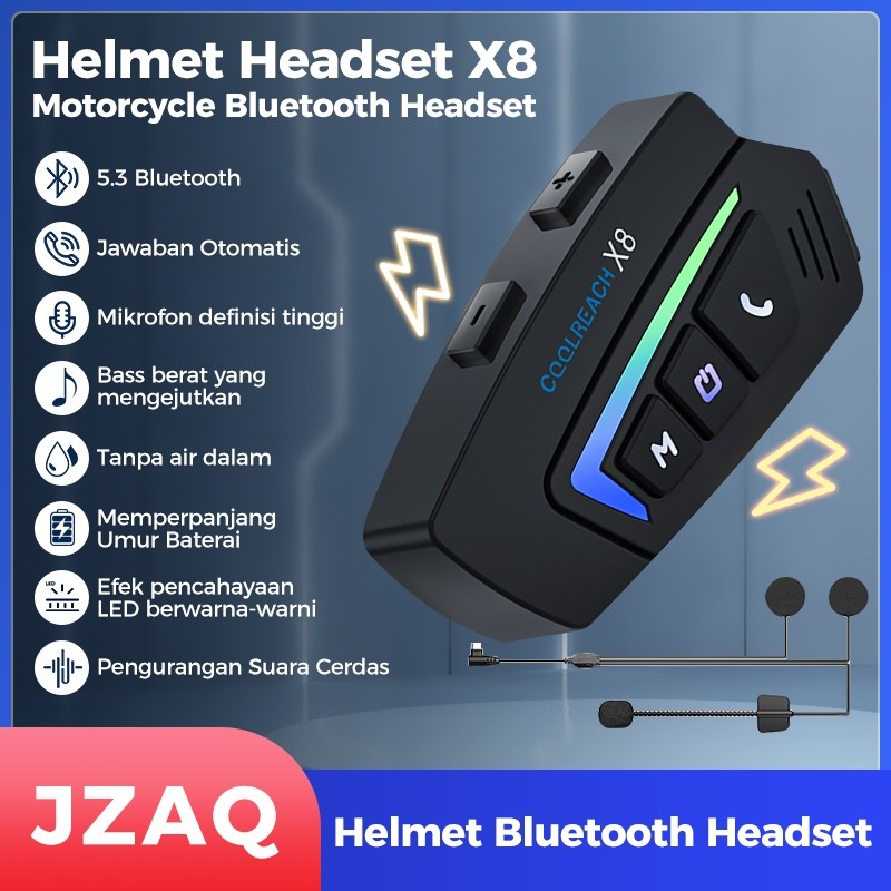 JZAQ X8 Helm Headset Bluetooth Motor / Helm Headset Bluetooth / Headset Bluetooth Full Bass / Headse