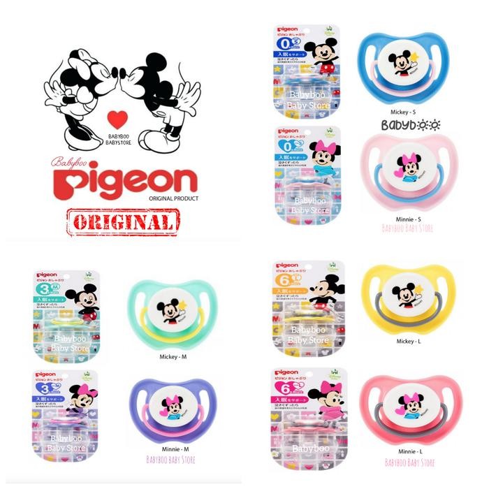 NR PIGEON Empeng Bayi Mickey Minnie SML | Pacifier Soother Disney Baby - S, Minnie