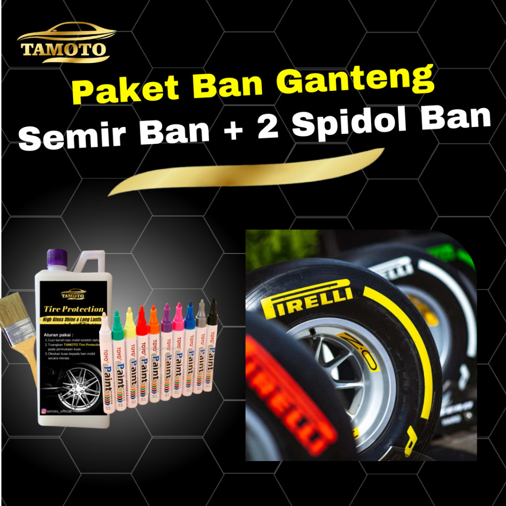 Paket Semir Ban Dan Spidol Ban Mobil Motor Permanent Toyo Original Anti Air Anti Luntur / Pengkilap 