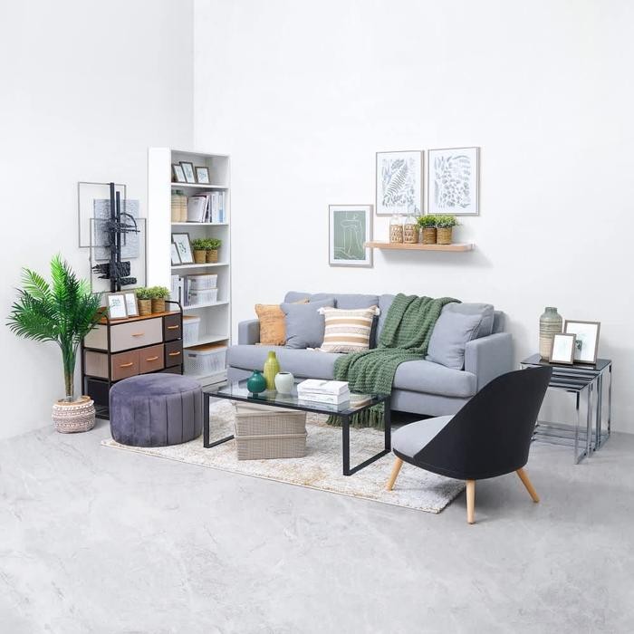 Meja Tamu Coffee Table Kaca INFORMA Meja Ngopi Minimalis