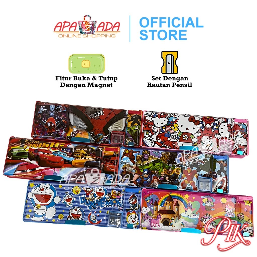 

Apazada Tempat Pensil Magnet 2 Sisi Jumbo Set Serutan / Tepak Kotak Pensil Anak Karakter / Pencil Case Fancy CC-7813