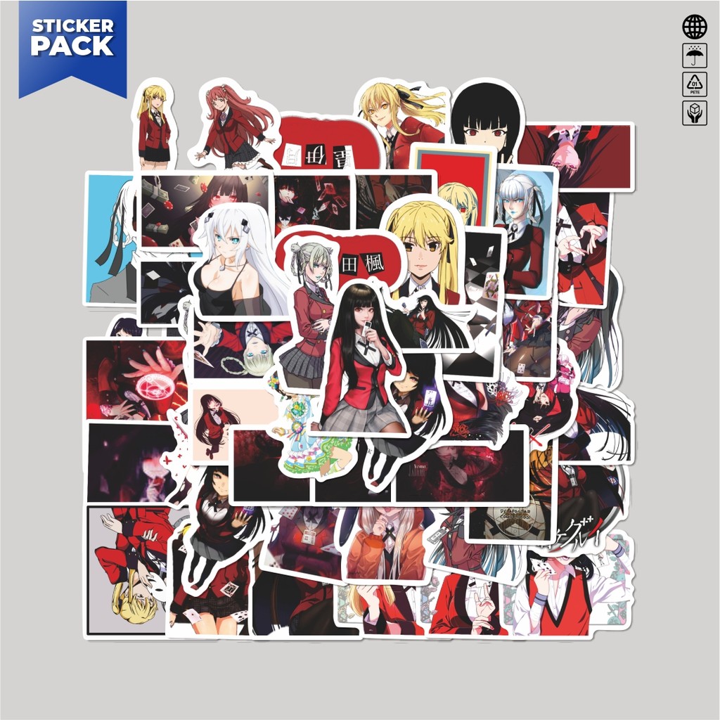 

[100PCS]Stiker Pack Sticker Anime Kakegurui Sticker Aesthetic Vinyl Anti Air Dekorasi Sticker Laptop Buku Journal Koper Helm Casing HP Gitar Helm Skateboard