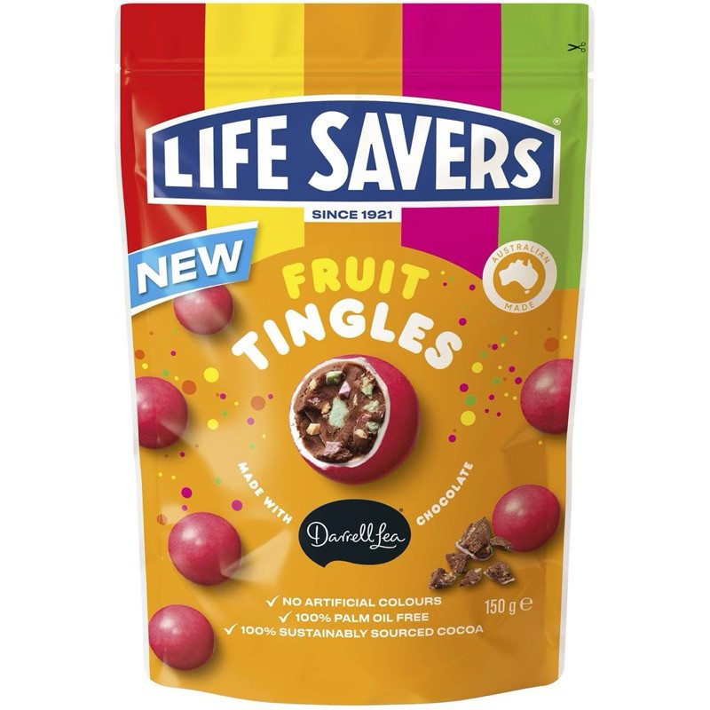 

Darrell Lea Life Savers Fruit Tingles Balls 150g - Australia