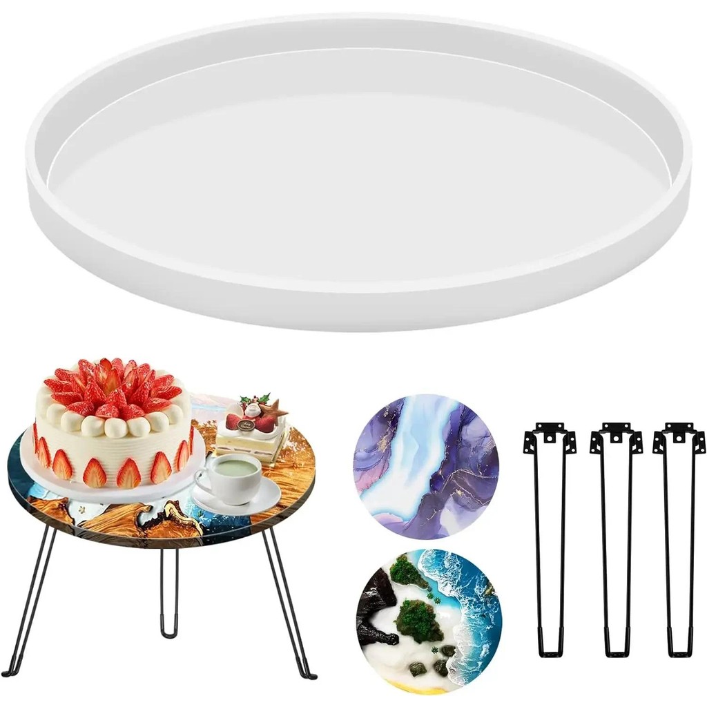 

Round Epoxy Table Resin Molds, Large Charcuterie Board Resin Mold , Reusable DIY Art Home Decoration Resin Tray Mold for River