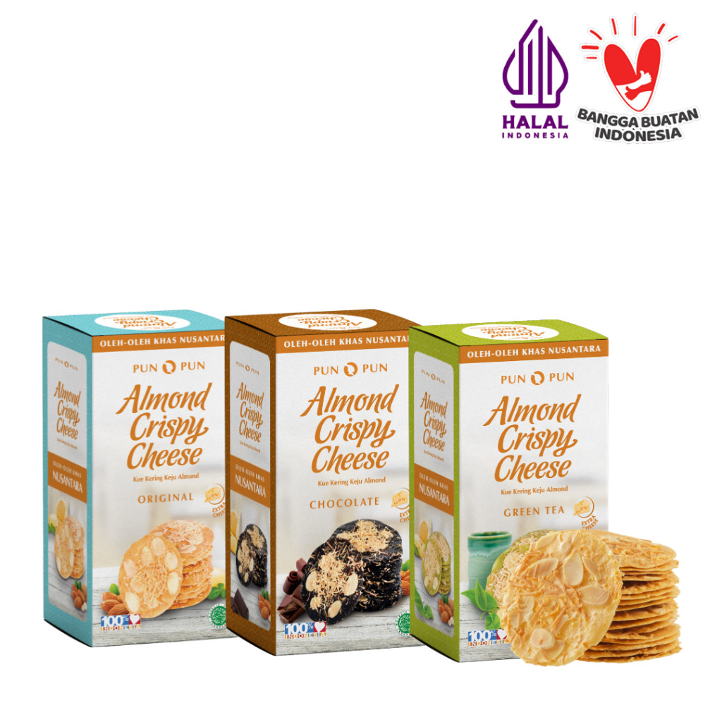 

Almond Crispy Cheese Bundle 3 Rasa ( Original, Chocolate, Greentea ) Oleh Oleh Khas Surabaya Cemilan PUNPUN Snack