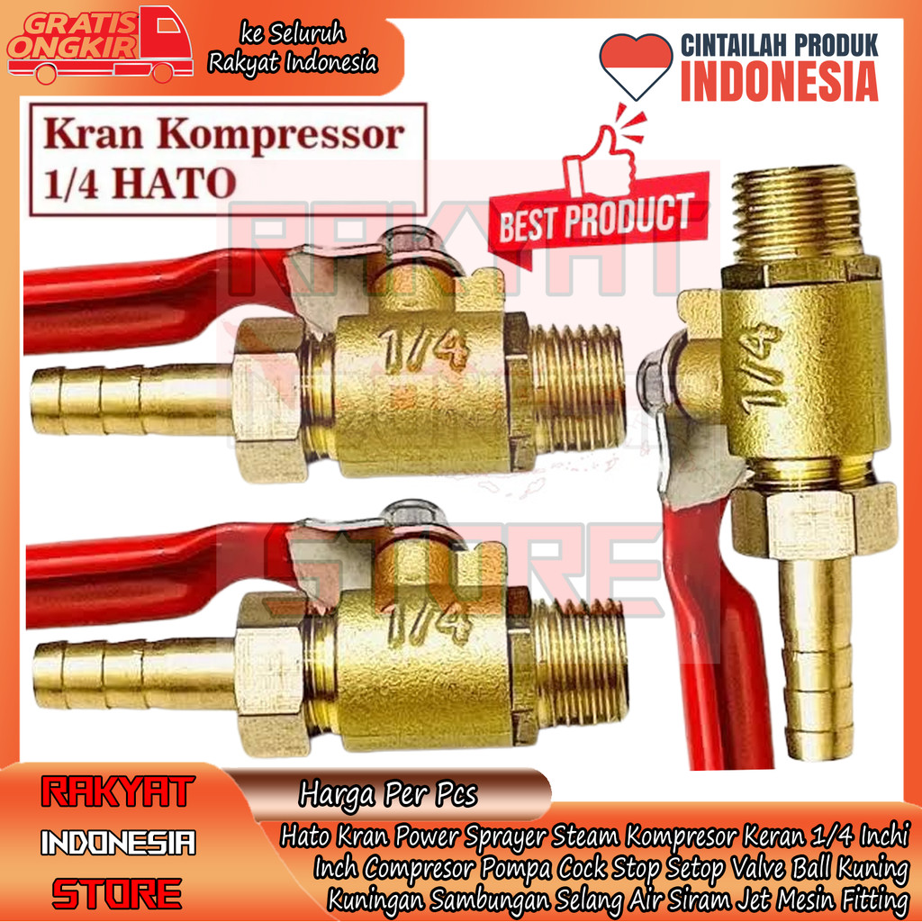Hato Kran Power Sprayer Steam Kompresor Keran 1/4 Pompa Inchi Inch Inci Compresor Air Cock Stop Seto