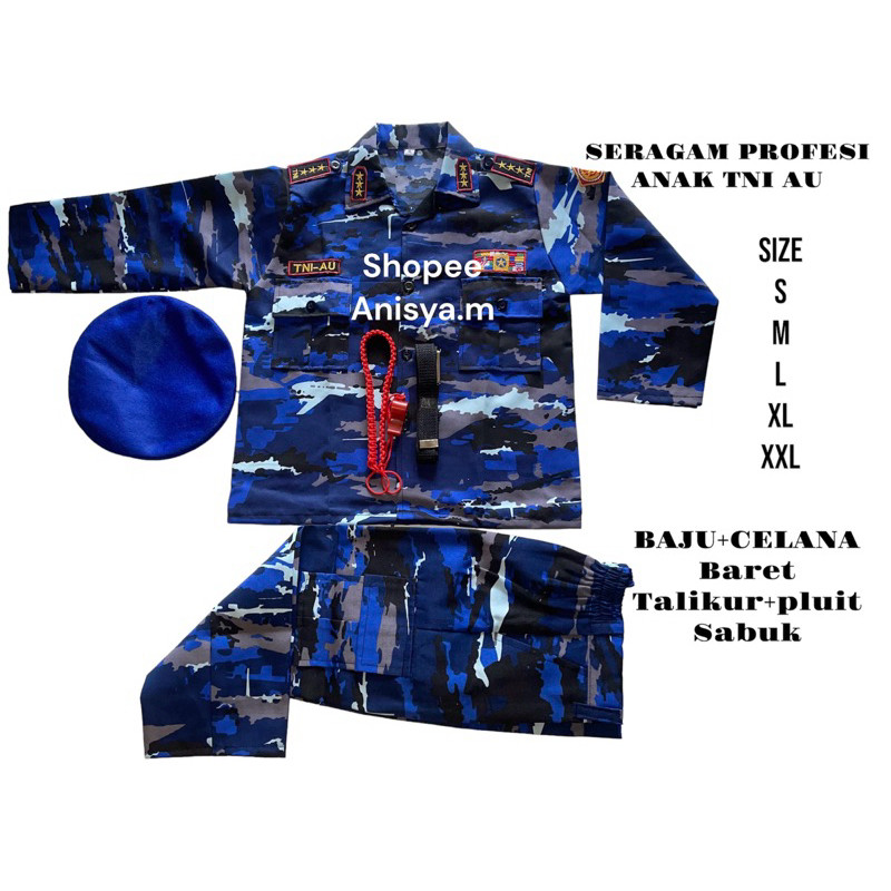 BROMSUNSHOP  BAJU ANAK TNI AU LORENG/SERAGAM ANAK TNI AU/BAJU PROFESI ANAK