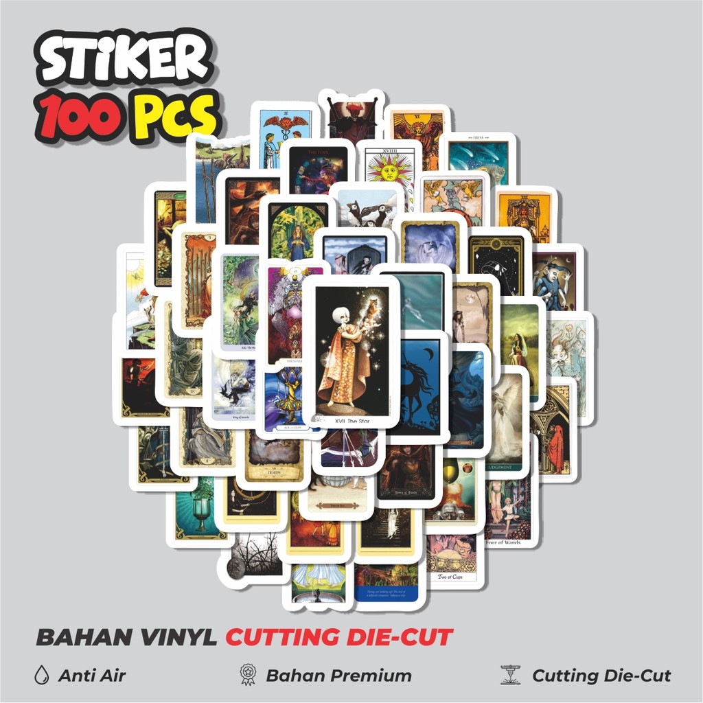 

Terbaru! 50 pcs Sticker Ramalan Tarot Terror Sticker Dekorasi Lucu Kreatif untuk Notebook, Skateboard, HP