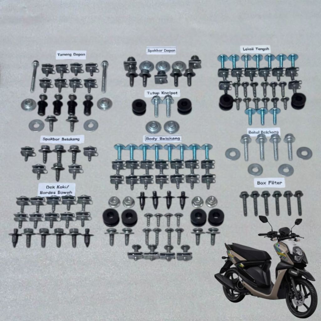 COD Baut Full Set Body X-RIDE 115 125 FI / Baut Lengkap Cover Body Yamaha X-RIDE 115 125 FI Full Set